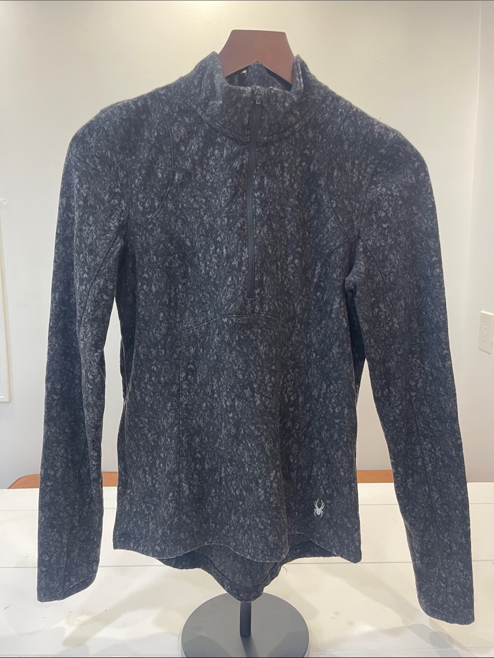 SPYDER Black Marled Quarter-Zip Sweater